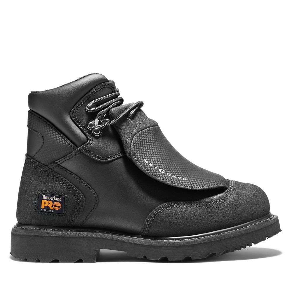 Timberland Μποτακια Εργασίας Ανδρικα Μαυρα - Pro® Met Guard 6" Steel Toe - Greece 0943175-KQ